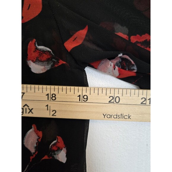 Kensie Blouse Womens S Dark Floral Whimsigoth Fairy Grunge Goth Bell Sleeve Fall - Picture 8 of 9